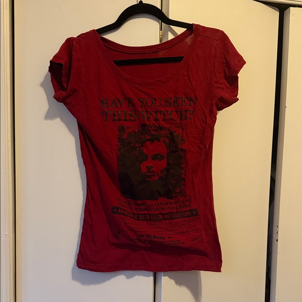 Dark red Bellatrix LeStrange Harry Potter scoop neck t-shirt
